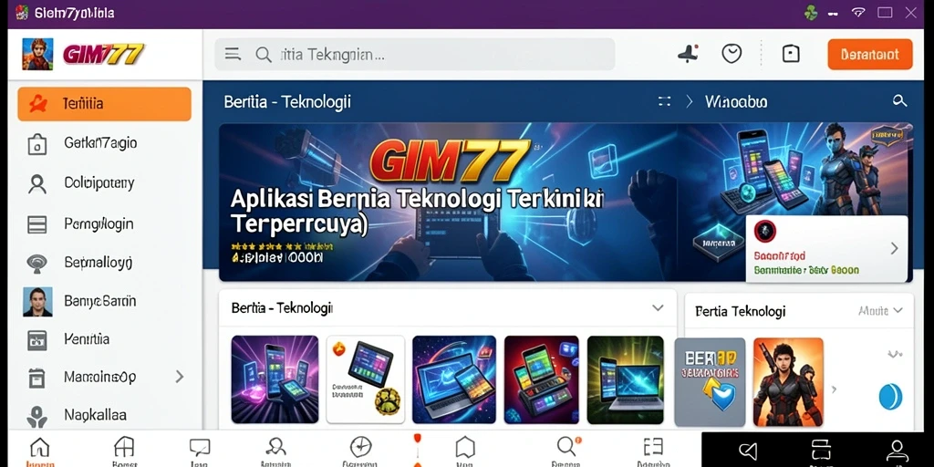 Tampilan antarmuka aplikasi GIM777 yang modern dan intuitif.
