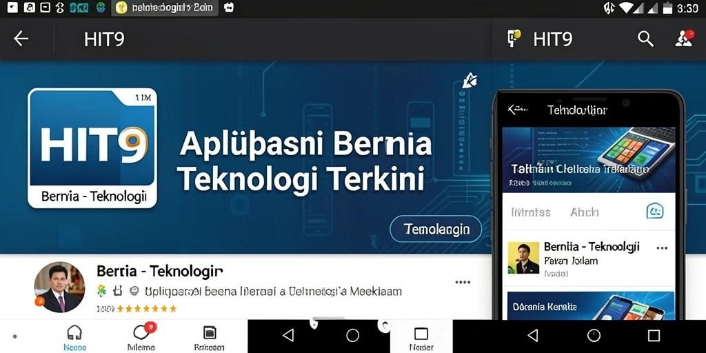 Antarmuka aplikasi HIT9 menampilkan berita teknologi secara menarik dan terstruktur.