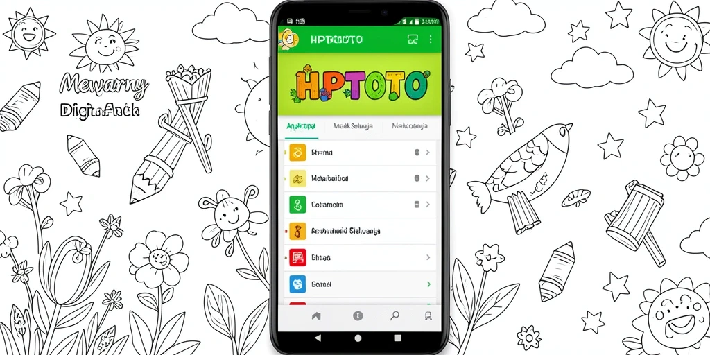 Antarmuka aplikasi HPTOTO yang menyenangkan untuk mewarnai.