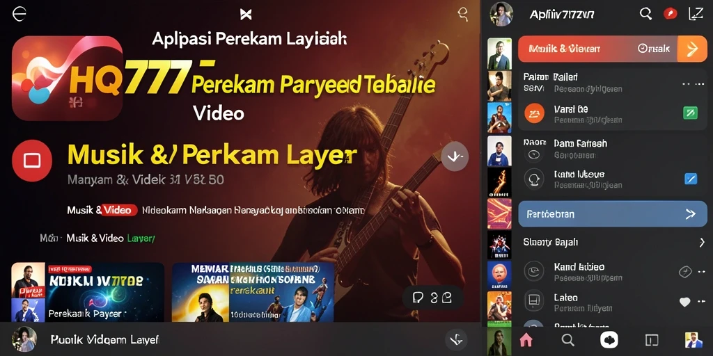 Tampilan antarmuka pengguna HQ777 dengan fitur perekam layar.