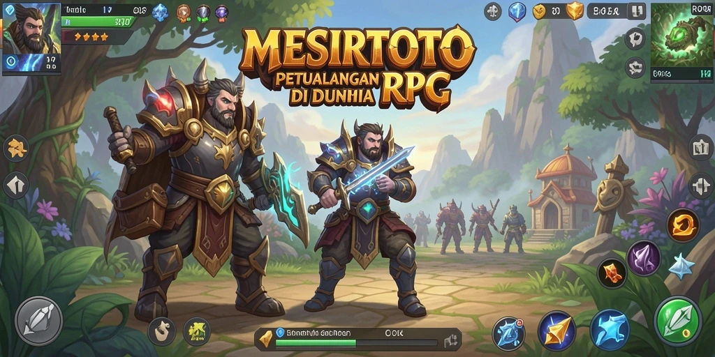 Tampilan antarmuka dan elemen permainan dalam MESIRTOTO RPG.