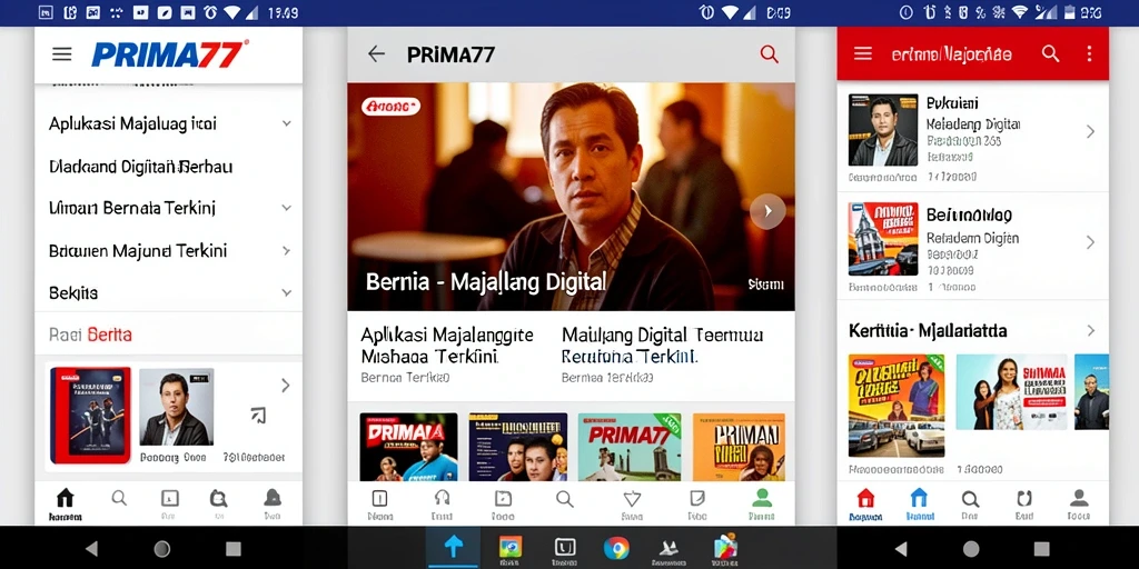 Screenshot antarmuka PRIMA77 yang menampilkan berita terbaru.