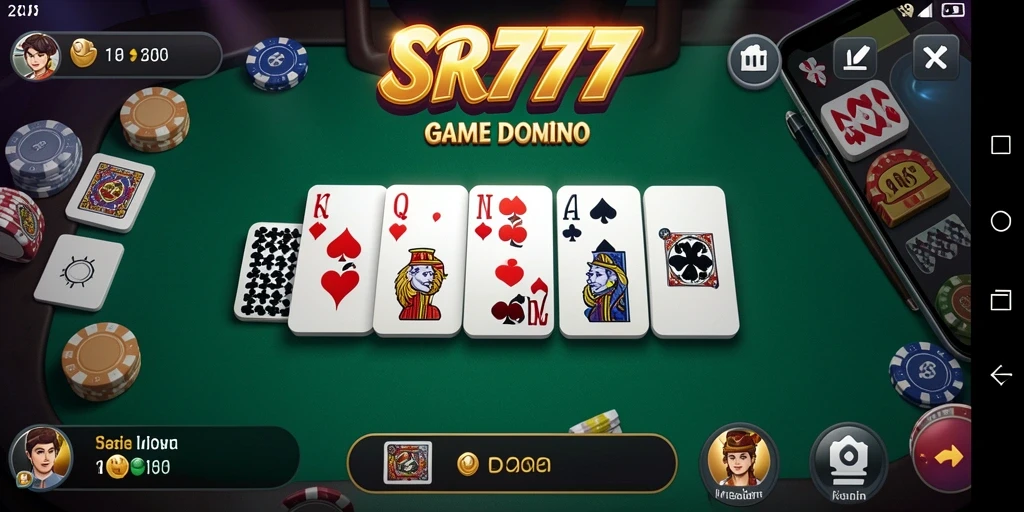 Tampilan antarmuka permainan domino SR777 yang menarik dan responsif.