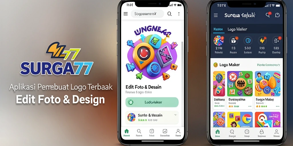 Tampilan antarmuka SURGA77 yang sederhana dan fungsional untuk Logo Maker.