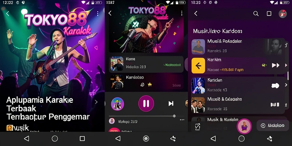 Tampilan antarmuka pengguna aplikasi Karaoke TOKYO88 yang menarik dan interaktif.